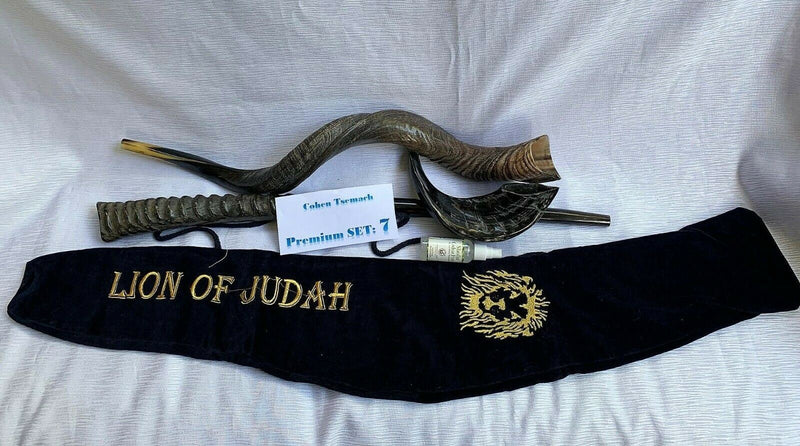 Amaizing Set Shofar,Big Oryx,Ram Horn,Kudu 32"-34",Shofar Bag+Anti-odor Spray