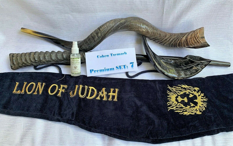 Amaizing Set Shofar,Big Oryx,Ram Horn,Kudu 32"-34",Shofar Bag+Anti-odor Spray