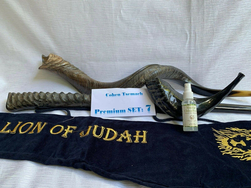 Amaizing Set Shofar,Big Oryx,Ram Horn,Kudu 32"-34",Shofar Bag+Anti-odor Spray