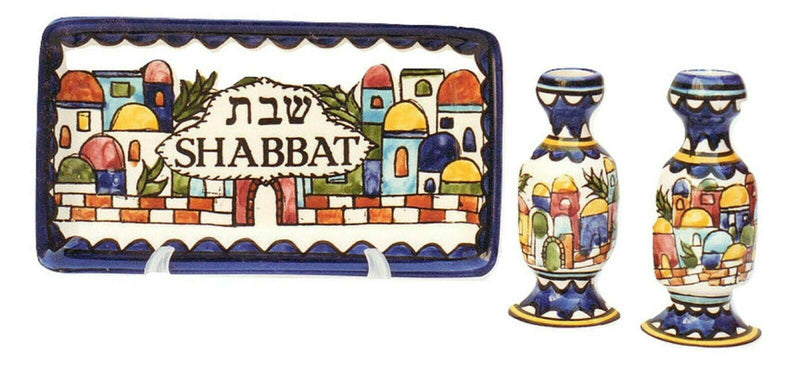 Amaizing Armenian Design Candlesticks with Matching Tray Jerusalem Design