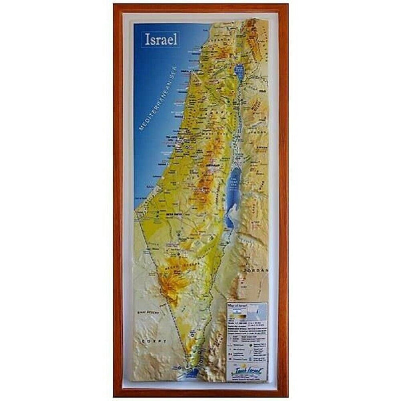 Amaizing Raised Relief 3D Map of Israel (MEDIUM: 15" x 6.8") Topographic map