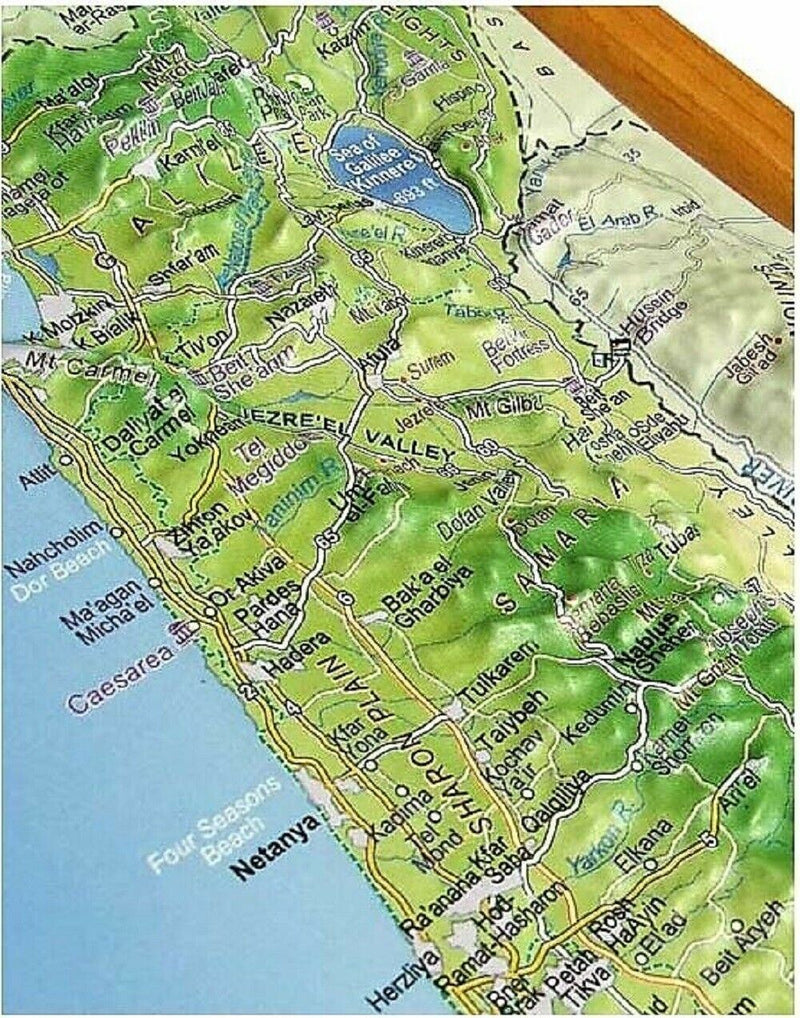 Amaizing Raised Relief 3D Map of Israel (MEDIUM: 15" x 6.8") Topographic map