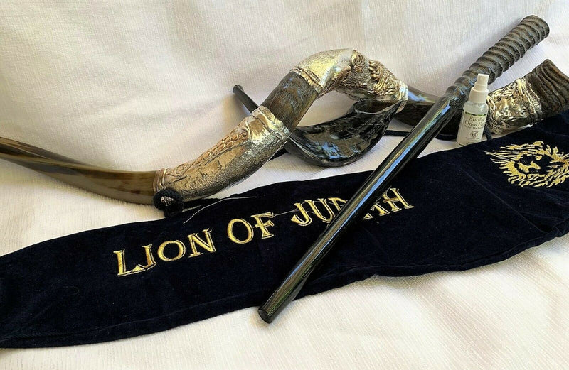 Amaizing Set Shofar,Big Oryx,Ram Horn,Kudu 45"Silver,Shofar Bag+Anti-odor Spray