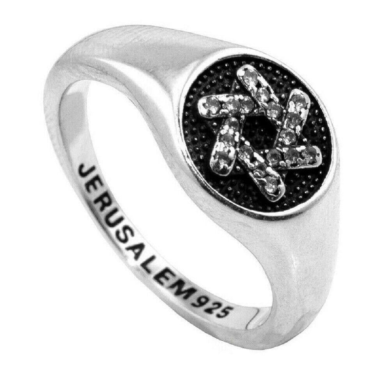 Silver 925 Star Of David Zircons Ring Jewish Magen David Charm Judaica Gift Ring