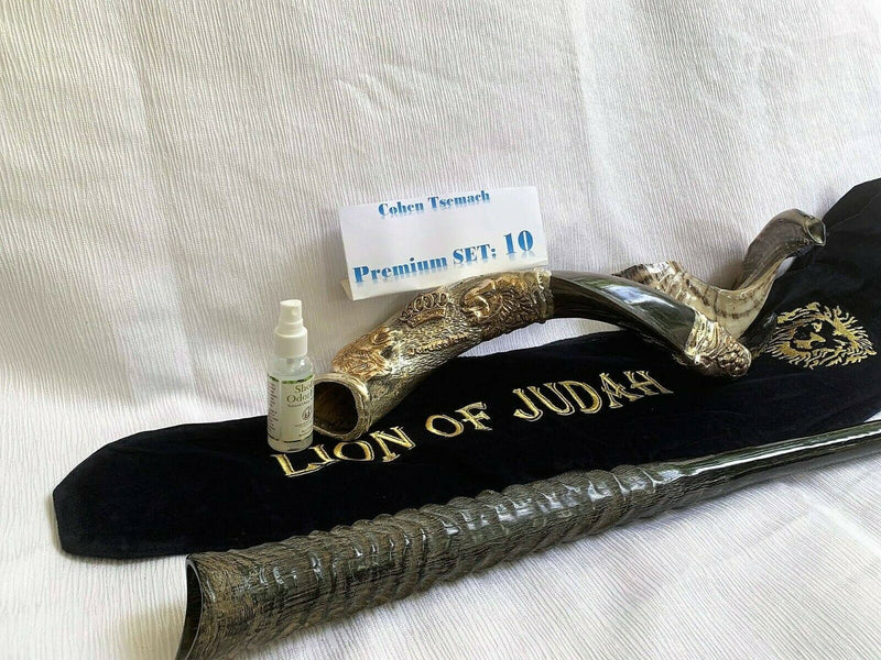 Amaizing Set Shofar,Big Oryx,Ram Horn,Kudu 24"Silver,Shofar Bag+Anti-odor Spray