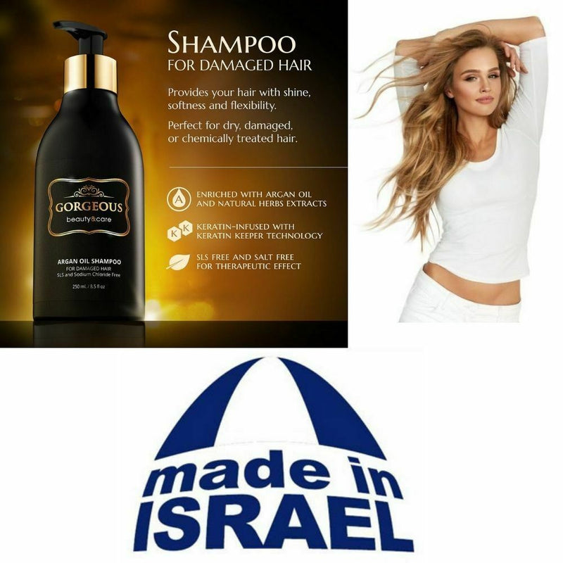 Made In Israel Argan Oil Shampoo sls Free .Gentle on Curly & Color Treated Hair