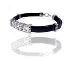 Amaizing Shema Israel: Silver and Leather Bracelet with Stars of David