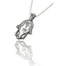 Amaizing Shema Israel: Sterling Silver Hamsa Necklace with Star of David