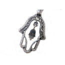 Amaizing Shema Israel: Sterling Silver Hamsa Necklace with Star of David