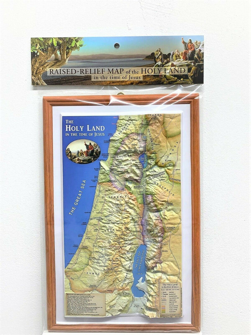 The Holy Land in the time of Jesus 3-D Topographic Wall MAP 14" Bible Sites