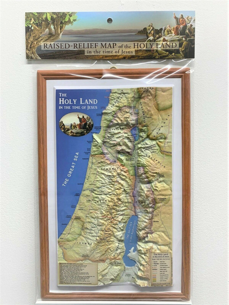 The Holy Land in the time of Jesus 3-D Topographic Wall MAP 14" Bible Sites