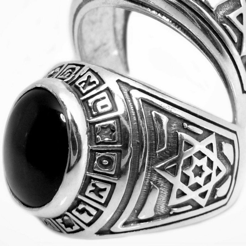 Amaizing Holy Names: Sterling Silver & Onyx Signet Ring Made In Israel