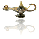 Amaizing Brass Black Copper Hand Made 6 Inch Aladdin Genie Lamp from Israel with The Word Jerusalem Magic Handcrafted Aladdin Oil Lamp Israel Art