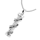 Amaizing Silver 925 SPIRAL Mezuzah With Shema Israel Verb & Shema Israel Scroll Pendant Jewish Prayer Necklace Hand Maid