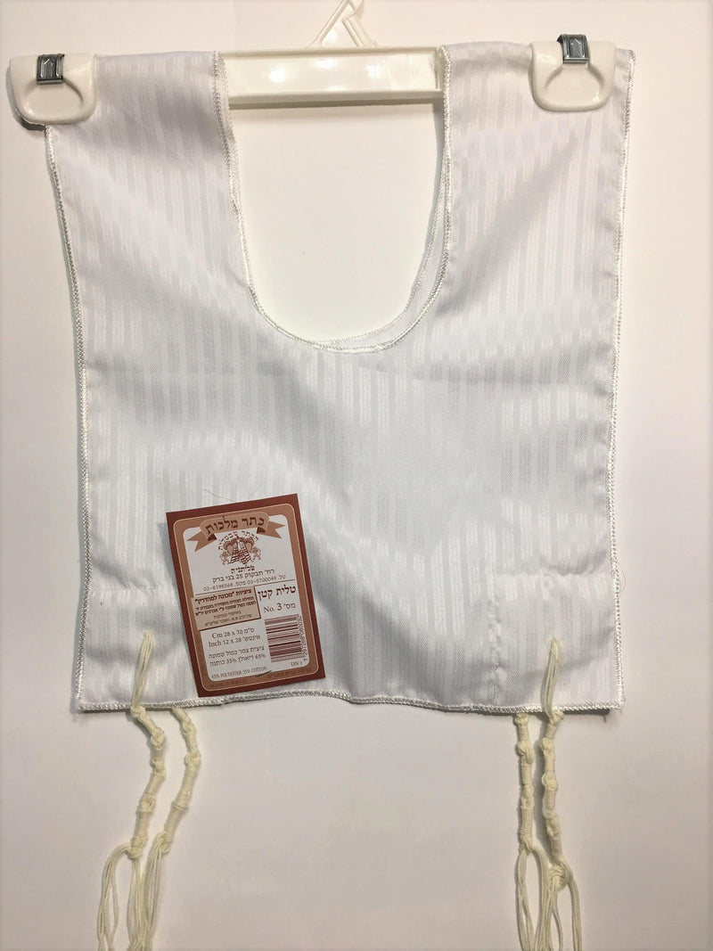 Tallit Katan Kosher Israel Tzitzit 63x126cm/ 24"x49" Made in Israel Size 9 White