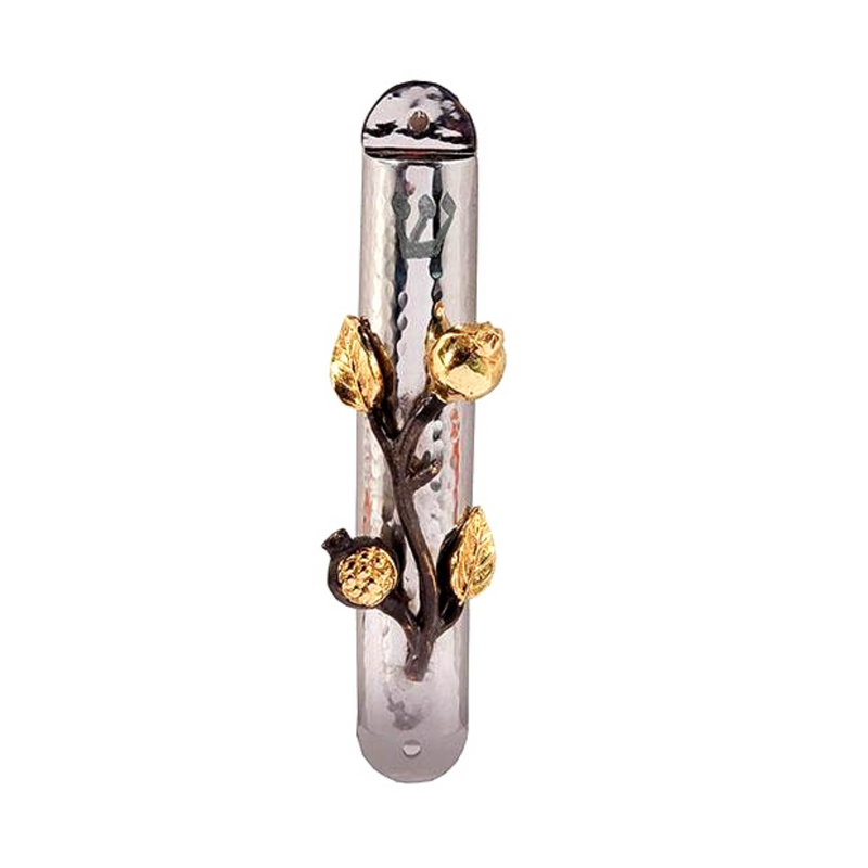 Amazing Stainless Steel Pomegranates Mezuzah case by emanuel 4 inches
