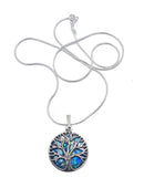 Amazing 925 Silver Tree of Life Roman Glass Pendant Necklace, Silver Tree of Life  Handmade item