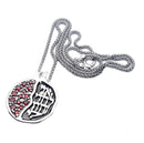 Handmade 925 Silver Ani Le Dodi Pomegranate Pendant Necklace set With Garnets
