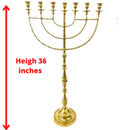 Brass Copper Extra Large 36 Inch Height Jumbo Menorah Judaica Jerusalem Israel Unique Hand Made Gift