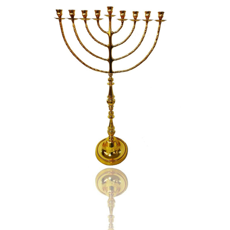 Brass Copper Hand Made Authentic Extra Large 32 Inch / 80 cm Hanukkah Candle Holder With 9 Branches Israel hanukkiah Jerusalem