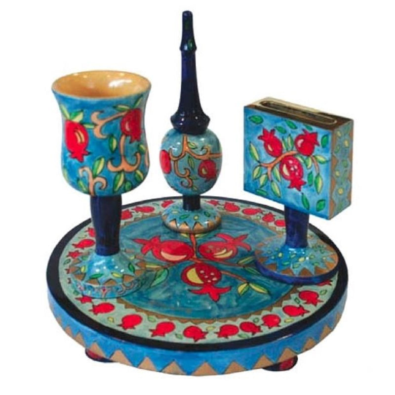 Yair Emanuel Painted Wood Havdalah Set with - The Seven Spices