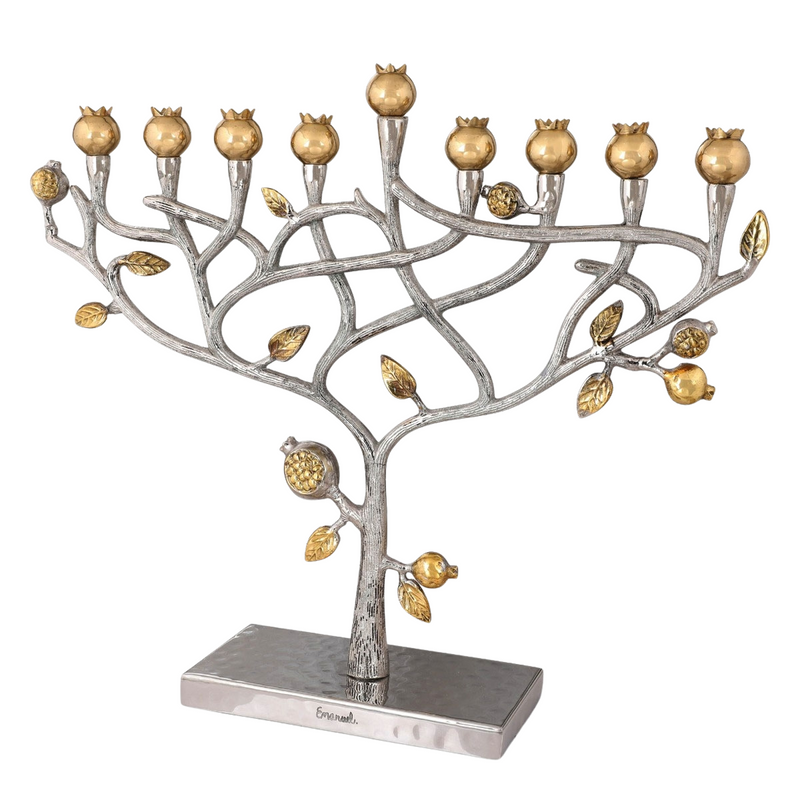 menorah hanukkah hanukkiah tree of life Pomegranate tree by yair emanuel judaica