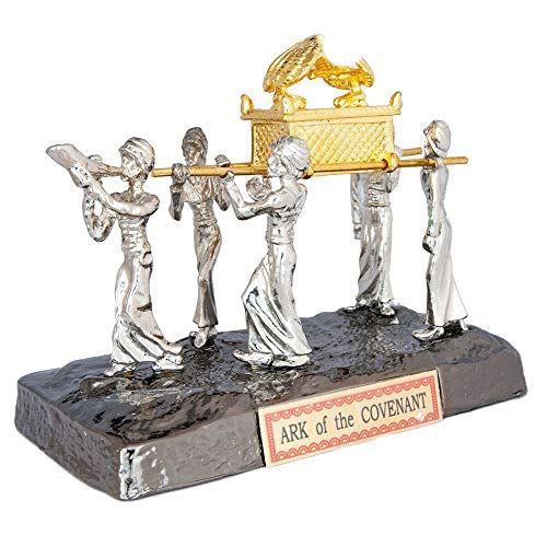 Ark of The Covenant with Carriers Jewish Testimony Israel Judaica Silver Tone