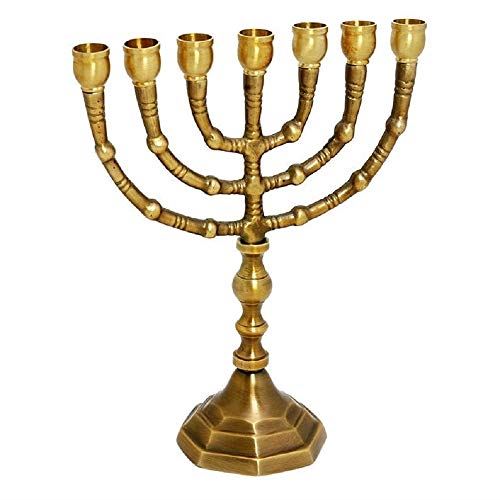 Cohen Tsemach Amazing Antique Replica Solid Brass Copper 8" Bronze Menorah Candl