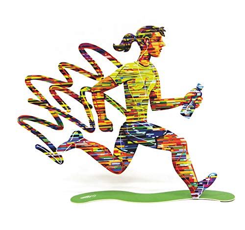 David Gerstein Jog Woman Female Metal Cutout Jogging Runner Sculpture