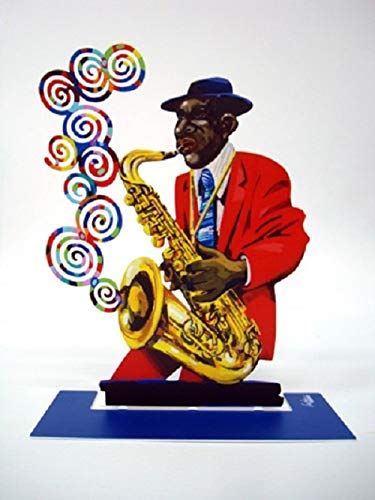 David Gerstein Metal Art - Saxophone Player Jazz Club - Metal Modern Sculpture