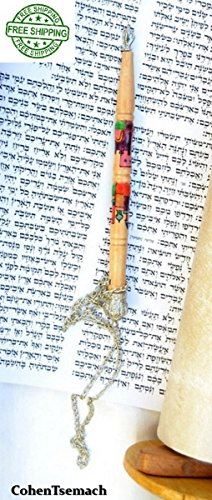 JEWISH JUDAICA TORAH YAD Torah pointer made in Israel wood 7"