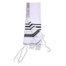 Kosher Tallit Talit Prayer Shawl in 43.3"x51.1" Made Israel Black&silver