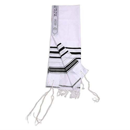 Kosher Tallit Talit Prayer Shawl in 43.3"x51.1" Made Israel Black&silver