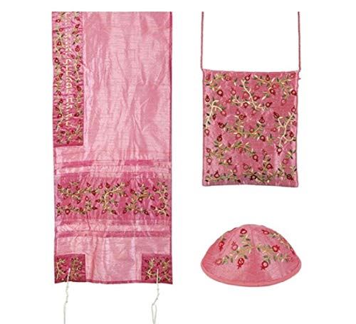 Yair Emanuel Women’s Tallit Talit Set Pomegranates - pink (TAB-4P)