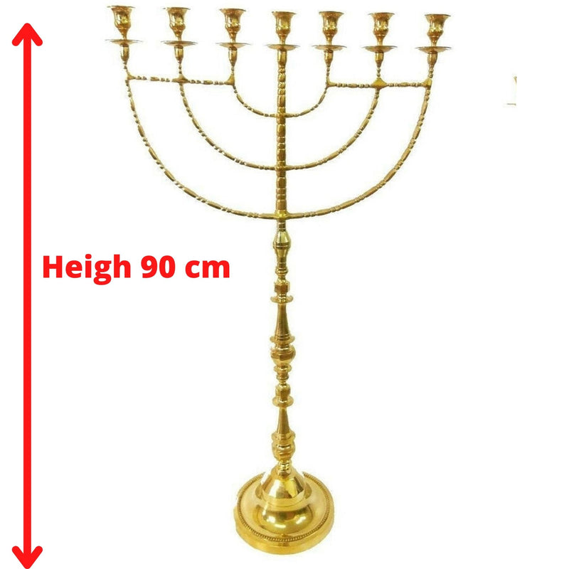 Brass Copper Extra Large 36 Inch Height Jumbo Menorah Judaica Jerusalem Israel Unique Hand Made Gift