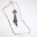 Sterling Silver Oxidized Map of Israel with Traveler's Prayer and Stars of David