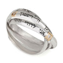 Shema Israel, I Am My Beloved, Priestly Blessing Silver 925 With 9K Gold Ring Jewish Verses