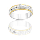 Silver 925 With 18K Gold GRFATED In Messianic Highlighted Symbol & SHEMA ISRAEL Spinning Ring Jewish Prayer Judaica Israel Ring