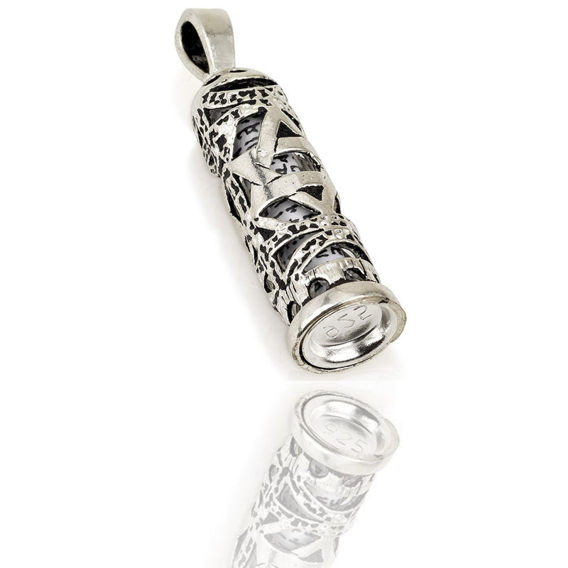 Amaizing 925 Sterling Silver Mezuzah Pendant Necklace – Star of David Hand Maide