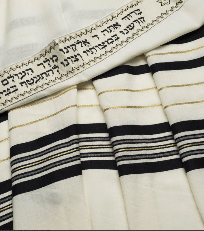 Talitania Black & Gold 100% Wool Kosher Tallit Prayer Shawl Made Select Size (50