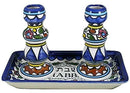 Amaizing Armenian Design Candlesticks with Matching Tray Flowers Design