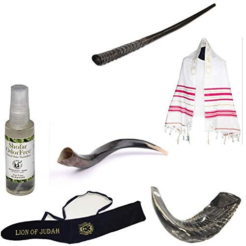 Amaizing Set Shofar Oryx,Ram Horn,Kudu,Tallit Kosher,Carrying Bag,+ Spray