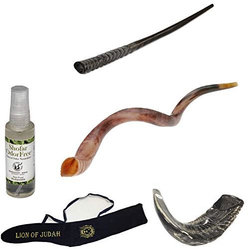 Amaizing Set Shofar,Big Oryx,Ram Horn,Kudu 40"-42",Shofar Bag+Anti-odor Spray