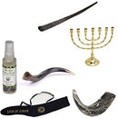 Amaizing Set Shofar,Oryx,Ram Horn,Kudu,Classic 8" Menorah,Carrying Bag+Spray