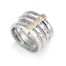 GORGEOUS BEAUTY&CARE Silver 925 with Pure 9K Gold & Diamond Zircons 4 Parts Ring