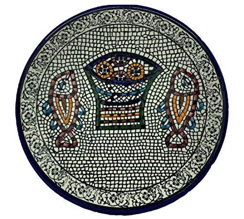 Tabgha - Miracle of Loaves and Fish Armenian Ceramic Plate - Large Mosaic Plate