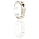 Silver 925 With 18K Gold GRFATED In Messianic Highlighted Symbol & SHEMA ISRAEL Spinning Ring Jewish Prayer Judaica Israel Ring