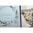 Cohen Tsemach Art & Gift Menorah Hanukkah two doves priestly breastplate purple Gold & Enamel With Zircons Nine Branch Chanukia