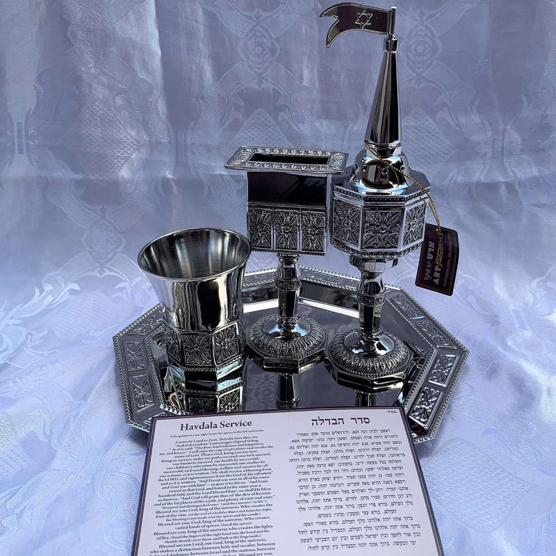 SALE JUDAICA Nickel Plated Ritual Shabbat Havdalah Candle holder Cup Set