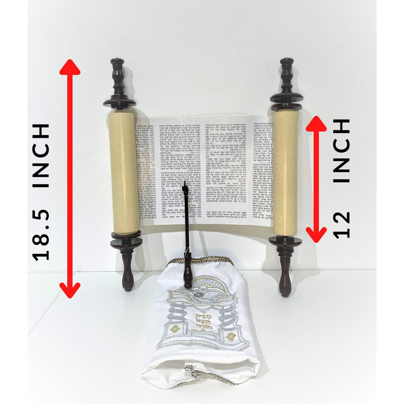 Amaizing hand made Big Sefer Torah Scroll Book Bible Hebrew&Velvet cover 18.5" Judaica Israel